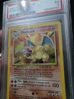 Charizard 4/102 1999 Base Set Unlimited Holo Pokemon WoTC Vintage PSA 5 - Image 5