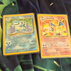 Pokemon TCG Base Set Blastoise 2/102 & Charizard 4/102 Unlimited 1999 EN - Image 1