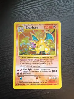 1999 Pokemon Base Set Charizard 4/102 Holo Unlimited HP Vintage READ - Image 1