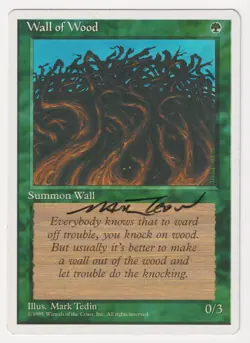 Signed Wall of Wood MP 4th Edition Artist Mark Tedin 1995 WOTC MTG Magic Vintage - Image 1