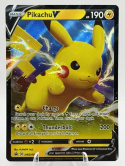 Pikachu V SWSH061 Sword & Shield Black Star Promo Full Art Rare Pokemon TCG - NM - Image 1