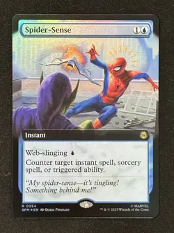 Spider-Sense Extended Art Foil 0254 Marvel's Spider-Man MTG NEAR MINT - Image 1