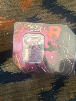Team Rocket's Mewtwo ex Pokemon TCG Tin - Factory Sealed - Image 1