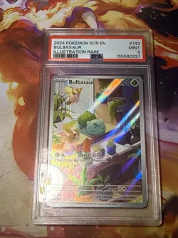 2024 POKEMON SCR EN-STELLAR CROWN ILLUSTRATION RARE #143 BULBASAUR PSA 9 - Image 1