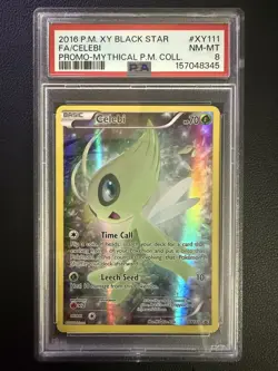 Pokemon TCG Celebi XY111 XY Promo Holo English 2016 PSA 8 Age 6+ TCP - Image 1