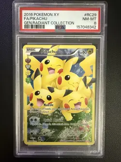 Pokemon TCG Pikachu RC29/RC32 Generations Radiant Collection Full Art Holo PSA 8 - Image 1