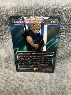 Cloud, Midgar Mercenary (Borderless) (Surge Foil) Final Fantasy Foil - Image 1