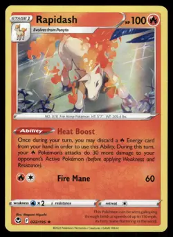 Rapidash 022/195 Holo Rare Silver Tempest Pokemon Holo Near Mint - Image 1