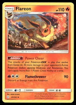 Flareon 25/236 Uncommon Cosmic Eclipse Pokemon Near Mint - Image 1