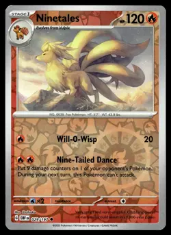 Ninetales 029/197 Uncommon Obsidian Flames Pokemon Reverse Holo Near Mint - Image 1