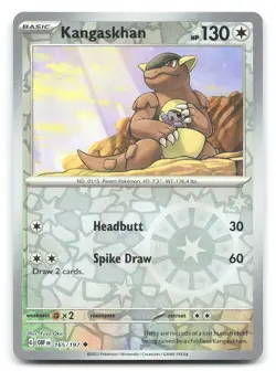 Kangaskhan SV03: Obsidian Flames 165/197 Reverse Holo Pokemon NM - Image 1