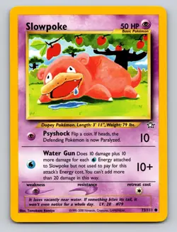 Slowpoke 73/111 Common Neo Genesis Pokemon Unlimited NM - Image 1