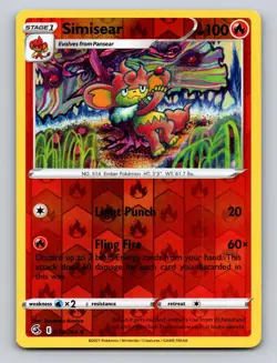 Simisear 038/264 Uncommon Fusion Strike Pokemon Reverse Holo NM - Image 1