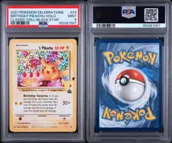 2021 POKEMON CELEBRATIONS CLASSIC COLLECTION #24 BIRTHDAY PIKACHU-HOLO PSA 9 - Image 3