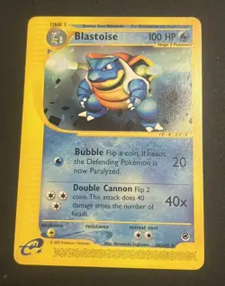 Pokemon Cards Blastoise 36/165 Expedition Base Set Rare MP - Image 1