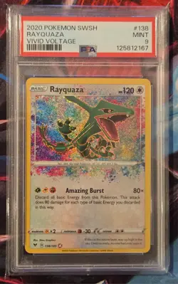 PSA 9 Rayquaza - SWSH 138/185 - Vivid Voltage - Amazing Rare - Pokemon Card - Image 1