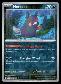Morpeko Rare Reverse Holo Paradox Rift PAR 121/182 Pokemon NM 2023 - Image 1