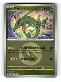 Rayquaza (Energy Symbol Pattern) Rare Ascended Heroes 153/217 Reverse Holo NM - Image 1
