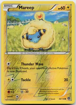 Mareep 38/114 Reverse Holo Pokemon Steam Siege - NM - Image 1