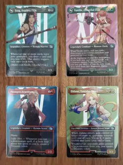 MTG Final Fantasy Vanille, Fang, Zidane, and Prompto Borderless Surge Foil Lot - Image 1