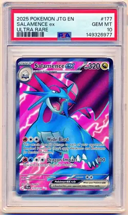 Pokemon Scarlet & Violet JTG EN Salamance EX Full Art #177 PSA 10 - POP 829 - Image 1
