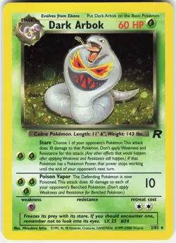 Pokemon Dark Arbok 2/82 Rare Team Rocket Pokemon Unlimited Holo Near Mint - Image 1