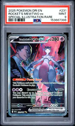 2025 Pokemon Destined Rivals Rocket's Mewtwo EX Special Ill Rare PSA 9 #231 Mint - Image 1