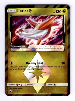 Latias Prism Star SM - Celestial Storm #107 (2018) Holo NM Pokemon - Image 1