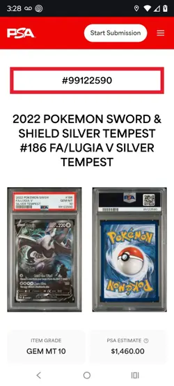 Pokemon TCG Lugia V 186/195 Silver Tempest FAN ART! CERT WORKS - Image 3