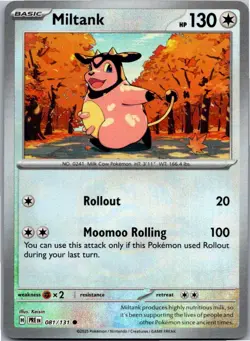 Miltank (Master Ball Pattern) 081/131 Prismatic Evolutions Pokemon Holo NM - Image 1