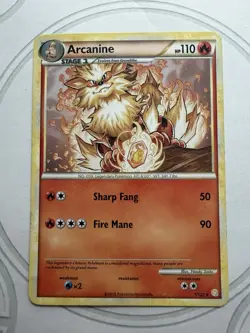 Pokemon TCG Arcanine 001/123 HeartGold SoulSilver Deck Exclusives Rare Eng - Image 1