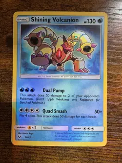 Shining Volcanion - 27/73 - Pokemon Shining Legends Sun Moon Ultra Rare Card NM - Image 1
