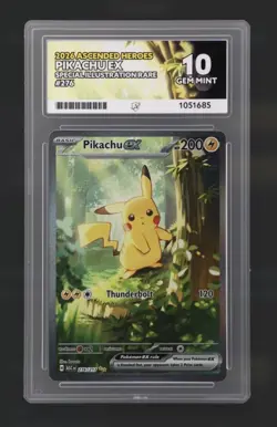 Pokemon TCG Pikachu EX Ascended Heroes SIR 276/217 Ace 10 perfect subgrades - Image 1
