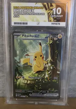Pokemon TCG Pikachu EX Ascended Heroes SIR 276/217 Ace 10 Perfect 10 Subgrades - Image 1