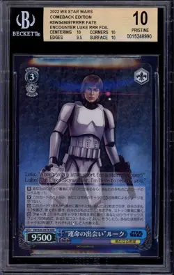 2022 Weiss Schwarz JP Star Wars Comeback Ed Fate Encounter Luke RRR #97 BGS 10 - Image 1