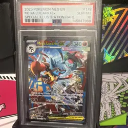 PSA 10 Mega Lucario ex 179/132 SIR ME01: Mega Evolution Holo Pokemon GEM MINT - Image 1