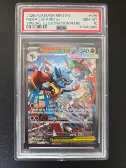Pokemon Mega Lucario EX 179/132 Special Illustration Rare Mega Evolution PSA 10 - Image 1