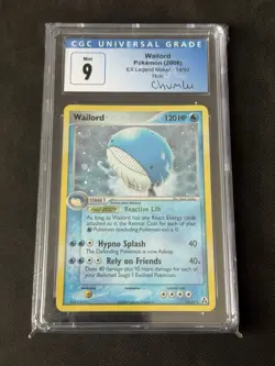 Wailord Pokemon Holo EX Legend Maker 14/92 Chumlee Collection CGC Mint 9 - Image 1