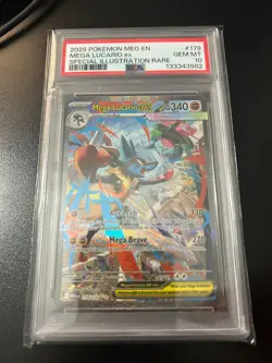 2025 POKEMON MEGA EVOLUTION 179 MEGA LUCARIO ex SPECIAL ILLUSTRATION RARE PSA 10 - Image 1
