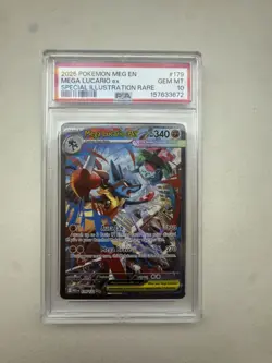 POPULATION 43 FRENCH PSA 10 Mega Lucario ex 179/132 Pokemon TCG Mega Evolution - Image 1