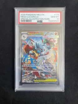 Mega Lucario ex - 179/132 - PSA 10 - Mega Evolution - Pokemon TCG - Gem Mint - Image 1