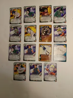 Vtg Naruto CCG 15 Card Lot Hinata Neji Rock Lee Naruto Might Guy Bandai - Image 1