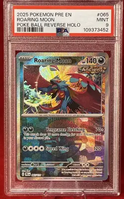 Roaring Moon 065/131 PSA 9 Mint - Poke ball Prismatic Evolutions Pokemon Card - Image 1