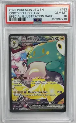 2025 POKEMON JTG EN-JOURNEY TOGETHER SIR #183 IONO’S BELLIBOLT EX PSA 10 - Image 1
