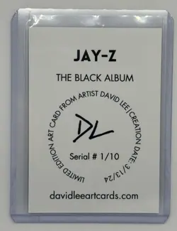 Jay-Z Limited Edition Artist Signed “The Black Album” Trading Card 1/10 - Image 2