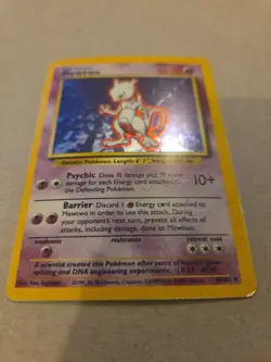 Pokemon TCG Mewtwo 10/102 1999 Base Set Holo Unlimited Rare MP - Image 2