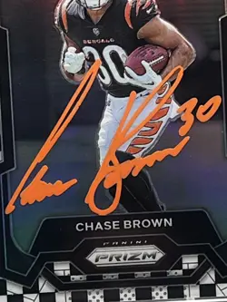 2023 Panini Prizm - Chase Brown Black & White Checker(RC) PSA DNA Cert Auto 10🚨 - Image 3