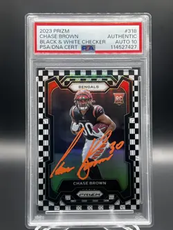2023 Panini Prizm - Chase Brown Black & White Checker(RC) PSA DNA Cert Auto 10🚨 - Image 4