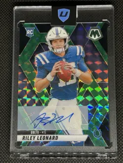 2025 Panini Mosaic Green & Black Choice RC Auto RILEY LEONARD RC 24/25 COLTS - Image 1