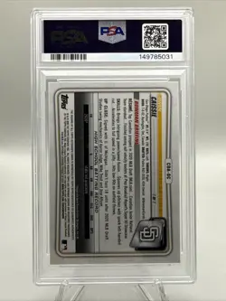 2020 Bowman Draft 1st OWEN CAISSIE Chrome Black Refractor Auto /75 #CDA-OC PSA 9 - Image 2